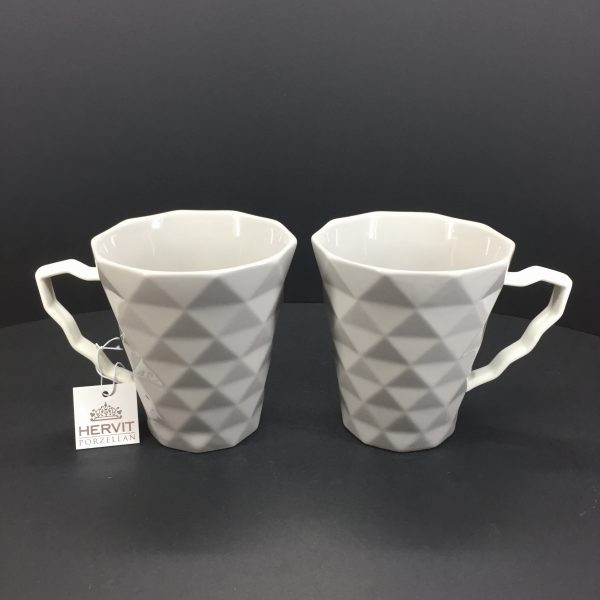 Set di 2 tazze MUG porcellana grigio